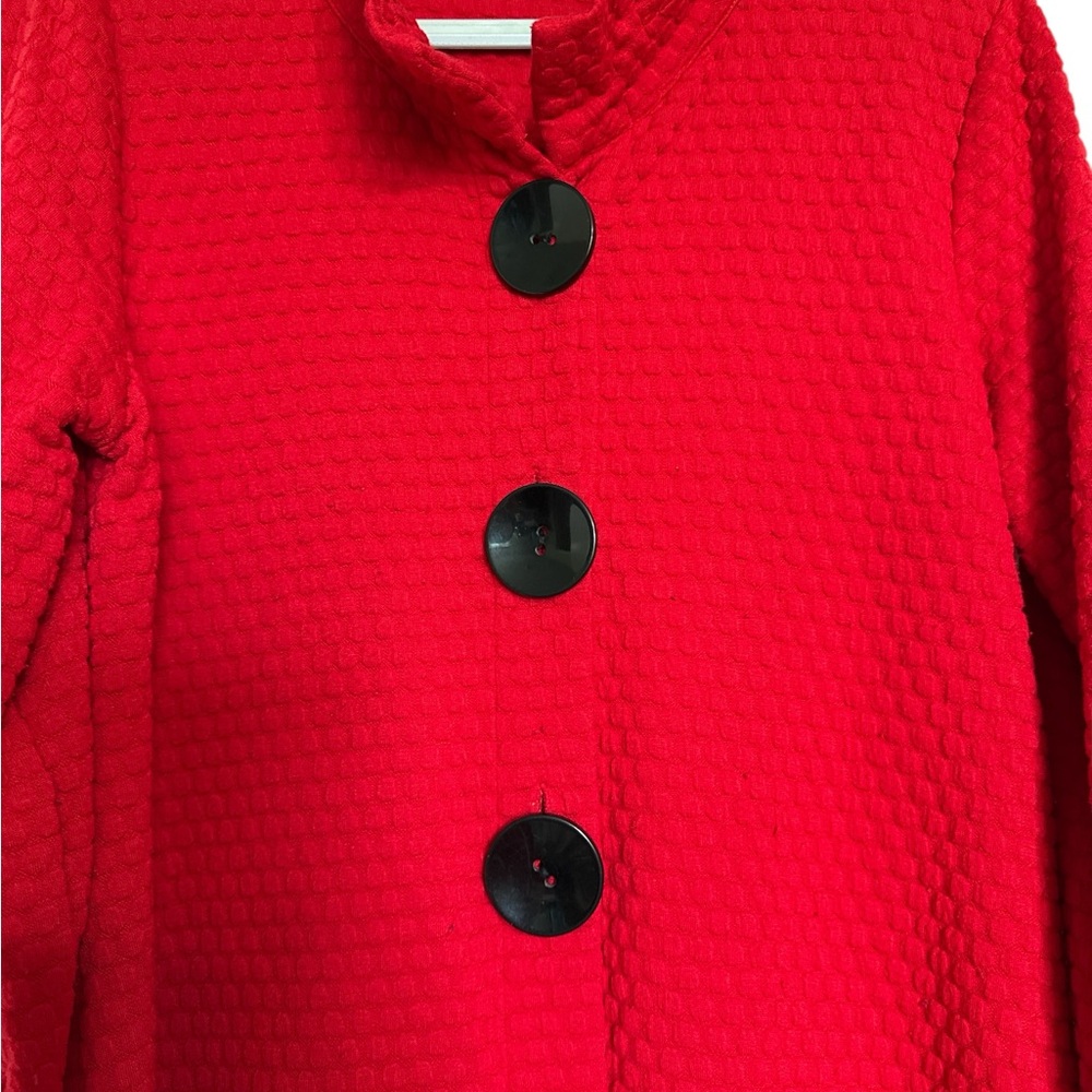 Multiples Red Button-Up Jacket - Picture 2 of 5
